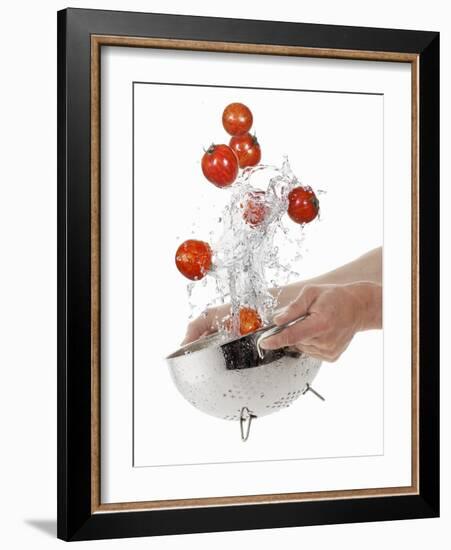 Washing Tiger Tomatoes in a Colander-Kröger & Gross-Framed Photographic Print