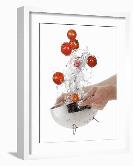 Washing Tiger Tomatoes in a Colander-Kröger & Gross-Framed Photographic Print