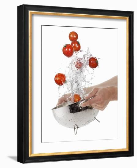 Washing Tiger Tomatoes in a Colander-Kröger & Gross-Framed Photographic Print