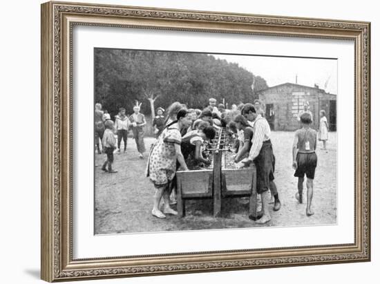 Washing-Up at a Juvenile Summer Holiday Camp, Germany, 1922-Otto Haeckel-Framed Giclee Print