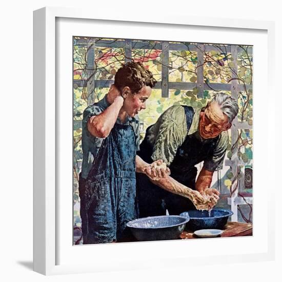 "Washing Up for Supper,"August 1, 1944-Douglas Crockwell-Framed Giclee Print