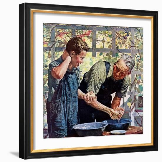 "Washing Up for Supper,"August 1, 1944-Douglas Crockwell-Framed Giclee Print