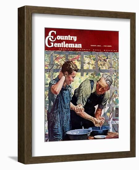 "Washing Up for Supper," Country Gentleman Cover, August 1, 1944-Douglas Crockwell-Framed Giclee Print