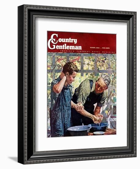 "Washing Up for Supper," Country Gentleman Cover, August 1, 1944-Douglas Crockwell-Framed Giclee Print