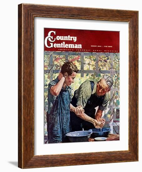 "Washing Up for Supper," Country Gentleman Cover, August 1, 1944-Douglas Crockwell-Framed Giclee Print