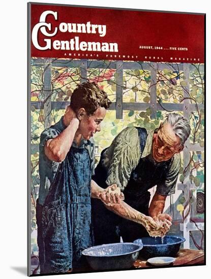 "Washing Up for Supper," Country Gentleman Cover, August 1, 1944-Douglas Crockwell-Mounted Giclee Print