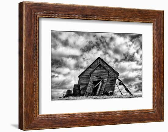 Washington. Abandoned Leaning Schoolhouse in Palouse Farm Country-Dennis Flaherty-Framed Photographic Print