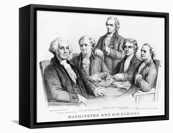 Washington and His Cabinet-Currier & Ives-Framed Premier Image Canvas