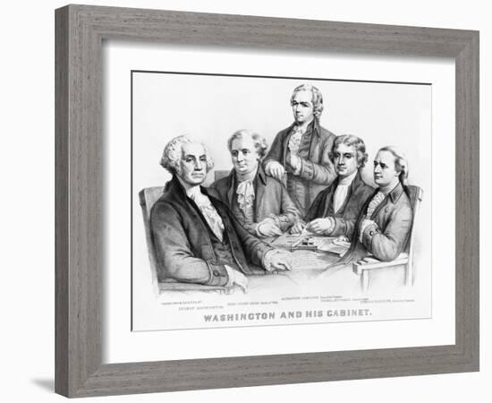 Washington and His Cabinet-Currier & Ives-Framed Giclee Print