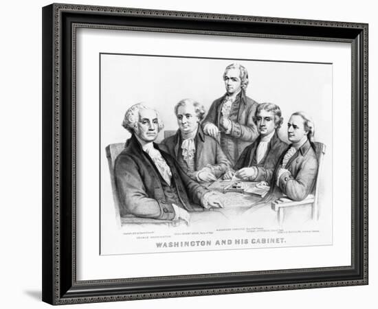 Washington and His Cabinet-Currier & Ives-Framed Giclee Print