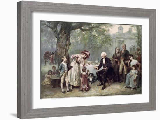 Washington and His Family-Jean Leon Gerome Ferris-Framed Giclee Print