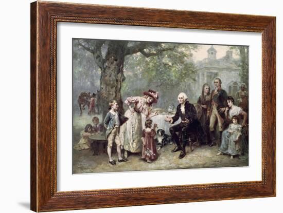 Washington and His Family-Jean Leon Gerome Ferris-Framed Giclee Print