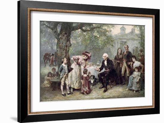 Washington and His Family-Jean Leon Gerome Ferris-Framed Giclee Print