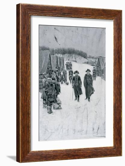 Washington and Steuben at Valley Forge, Illustration from "General Washington" by Woodrow Wilson-Howard Pyle-Framed Giclee Print