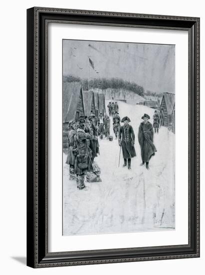 Washington and Steuben at Valley Forge, Illustration from "General Washington" by Woodrow Wilson-Howard Pyle-Framed Giclee Print