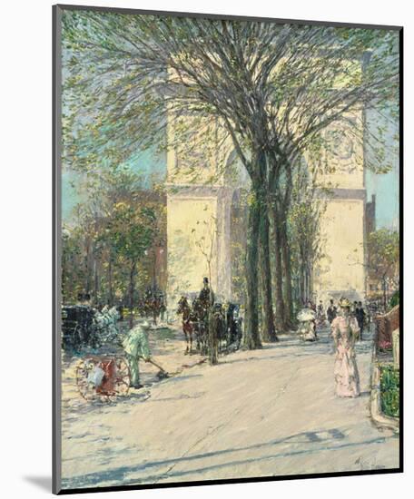 Washington Arch, Spring, 1890-Childe Hassam-Mounted Art Print