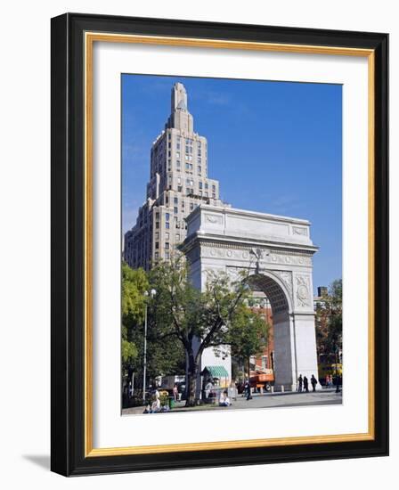 Washington Arch Stands in Washington Place with Backdrop of High Rise Buildings, Greenwich Village-John Warburton-lee-Framed Photographic Print