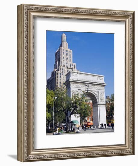 Washington Arch Stands in Washington Place with Backdrop of High Rise Buildings, Greenwich Village-John Warburton-lee-Framed Photographic Print