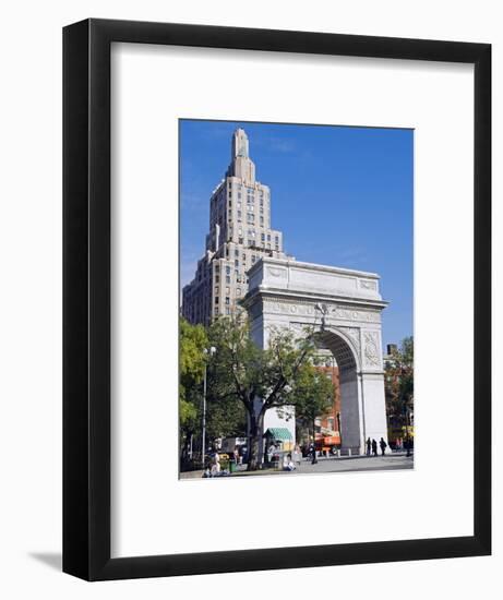 Washington Arch Stands in Washington Place with Backdrop of High Rise Buildings, Greenwich Village-John Warburton-lee-Framed Photographic Print