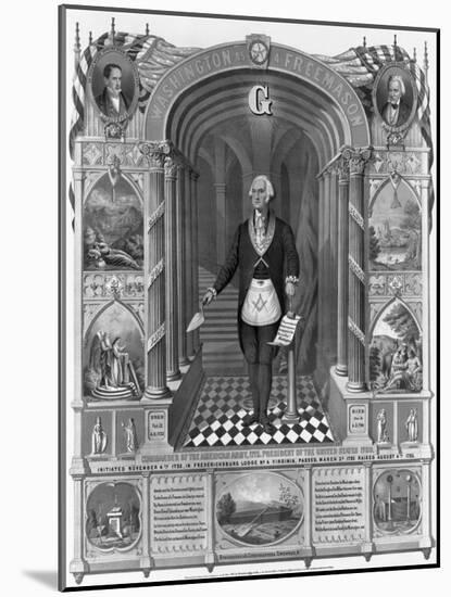 Washington as a Freemason-null-Mounted Giclee Print