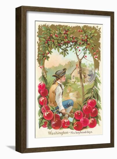 Washington Before Chopping Down the Cherry Tree-null-Framed Art Print