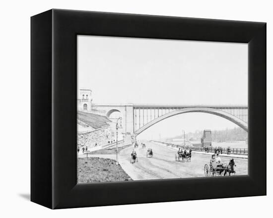 Washington Bridge and the Harlem River Speedway, New York-null-Framed Stretched Canvas