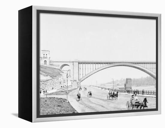 Washington Bridge and the Harlem River Speedway, New York-null-Framed Stretched Canvas