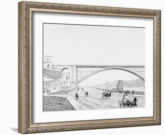 Washington Bridge and the Harlem River Speedway, New York-null-Framed Photo