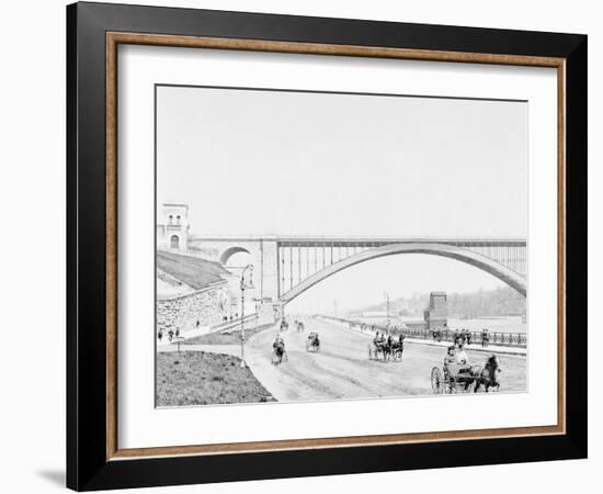 Washington Bridge and the Harlem River Speedway, New York-null-Framed Photo