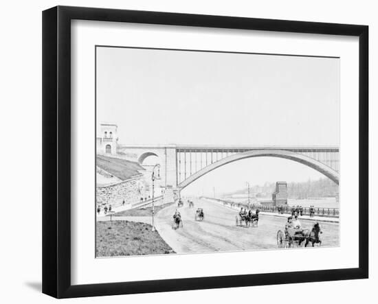 Washington Bridge and the Harlem River Speedway, New York-null-Framed Photo