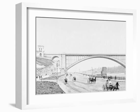 Washington Bridge and the Harlem River Speedway, New York-null-Framed Photo