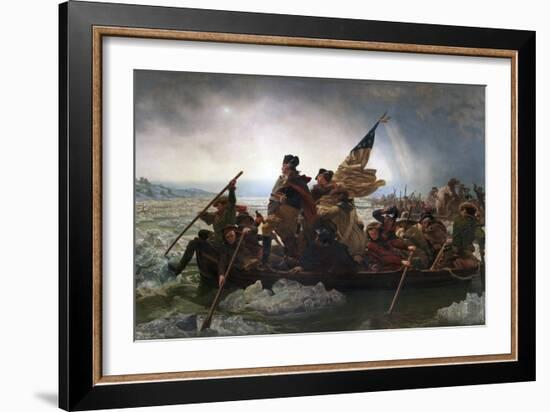 Washington Crossing the Delaware by Emanuel Leutze-Emanuel Leutze-Framed Premium Giclee Print