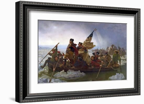 Washington Crossing the Delaware (cropped)-Emanuel Gottlieb Leutze-Framed Art Print