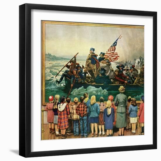 "Washington Crossing the Delaware", February 24, 1951-Stevan Dohanos-Framed Giclee Print