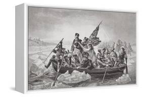 Washington Crossing the Delaware Near Trenton, New Jersey, Christmas 1776, from 'Illustrations of…-Emanuel Leutze-Framed Premier Image Canvas