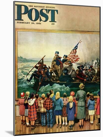 "Washington Crossing the Delaware" Saturday Evening Post Cover, February 24, 1951-Stevan Dohanos-Mounted Giclee Print