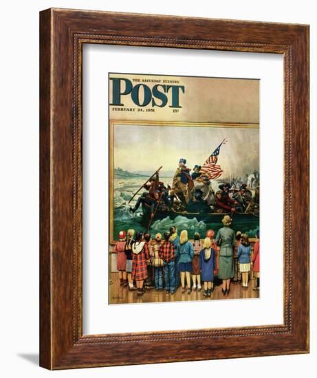 "Washington Crossing the Delaware" Saturday Evening Post Cover, February 24, 1951-Stevan Dohanos-Framed Giclee Print