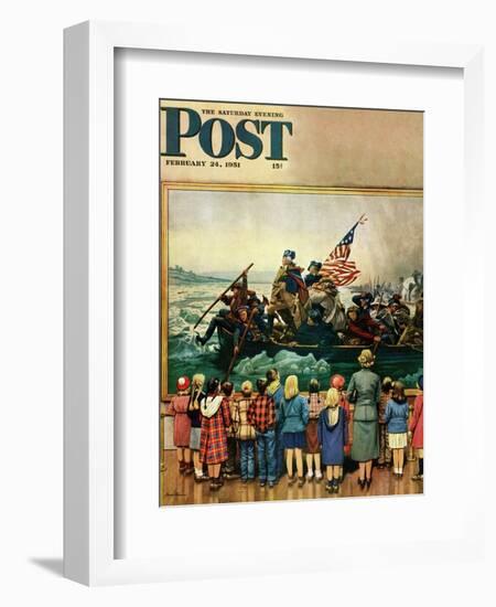 "Washington Crossing the Delaware" Saturday Evening Post Cover, February 24, 1951-Stevan Dohanos-Framed Giclee Print