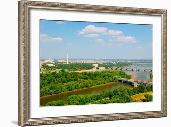 Washington D.C. aerial view with US Capitol, Washington Monument, Lincoln Memorial and Jefferson...-null-Framed Photographic Print