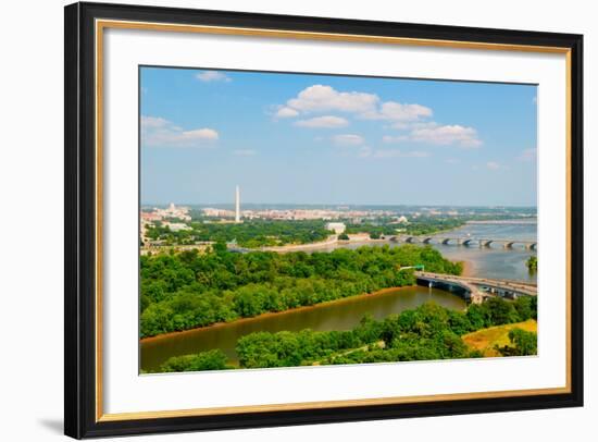 Washington D.C. aerial view with US Capitol, Washington Monument, Lincoln Memorial and Jefferson...-null-Framed Photographic Print