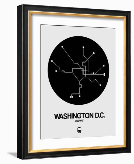 Washington D.C. Black Subway Map-NaxArt-Framed Art Print