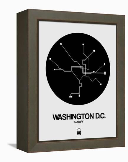 Washington D.C. Black Subway Map-NaxArt-Framed Stretched Canvas