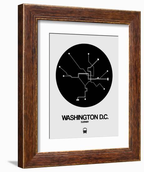 Washington D.C. Black Subway Map-NaxArt-Framed Art Print