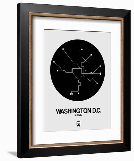 Washington D.C. Black Subway Map-NaxArt-Framed Art Print