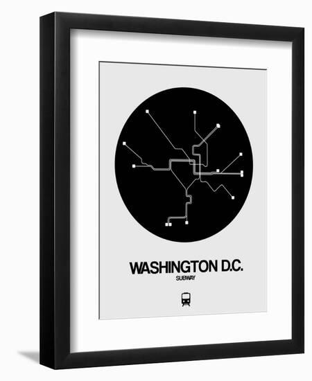 Washington D.C. Black Subway Map-NaxArt-Framed Art Print