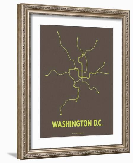 Washington D.C. (Charcoal Brown & Lime)-LinePosters-Framed Serigraph