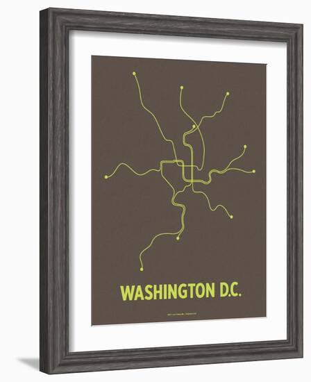 Washington D.C. (Charcoal Brown & Lime)-LinePosters-Framed Serigraph