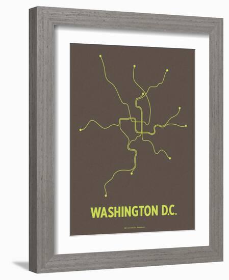 Washington D.C. (Charcoal Brown & Lime)-LinePosters-Framed Serigraph