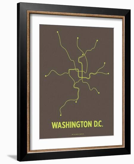 Washington D.C. (Charcoal Brown & Lime)-LinePosters-Framed Serigraph