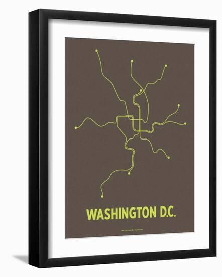 Washington D.C. (Charcoal Brown & Lime)-LinePosters-Framed Serigraph